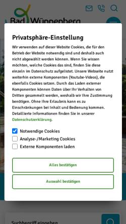 Vorschau der mobilen Webseite www.bad-wuennenberg.de, Bad Wünnenberg
