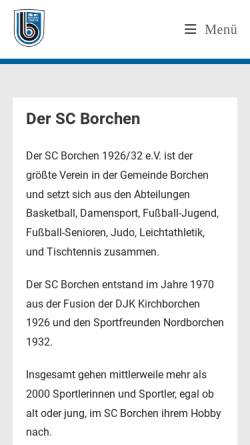 Vorschau der mobilen Webseite sc-borchen.de, SC Borchen 1926/32 e.V.