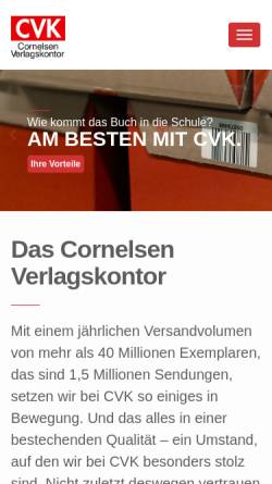 Vorschau der mobilen Webseite www.cvk.de, Cornelsen Verlagskontor GmbH & Co. KG