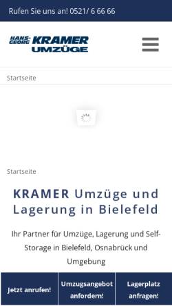 Vorschau der mobilen Webseite kramer-umzuege.de, Hans-Georg Kramer Umzug
