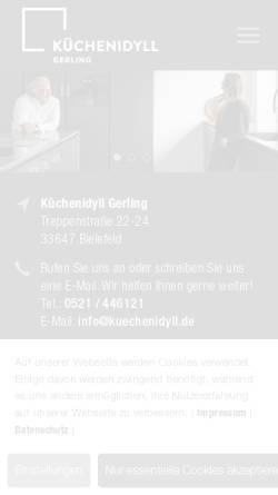 Vorschau der mobilen Webseite www.kuechenidyll.de, Küchenidyll Gerling