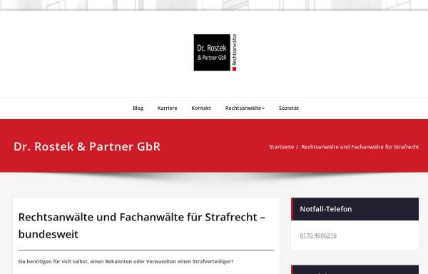 Vorschau von www.rechtsanwaelte-rostek.de, Rechtsanwälte Dr. Rostek, Dr. Klose Partner GbR