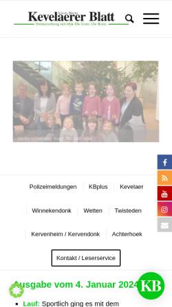 Vorschau der mobilen Webseite www.kevelaerer-blatt.de, Kevelaerer Blatt