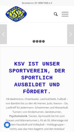 Vorschau der mobilen Webseite www.ksv-online.de, Kevelaerer Sportverein e.V.