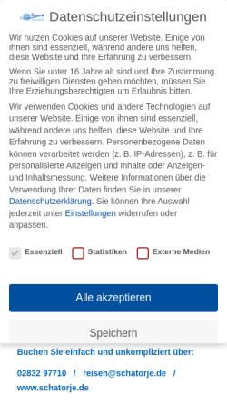 Vorschau der mobilen Webseite www.schatorje.de, Reisebüro und Omnibusbetrieb Schatorjé