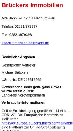 Vorschau der mobilen Webseite immobilien-brueckers.de, Immobilien, Brückers