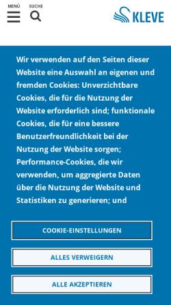 Vorschau der mobilen Webseite www.kleve.de, Kleve