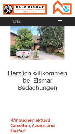 Vorschau der mobilen Webseite www.eismar-bedachungen.de, Eismar Bedachungen