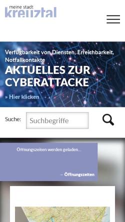 Vorschau der mobilen Webseite www.kreuztal.de, Kreuztal