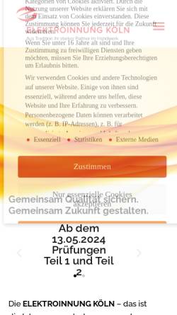 Vorschau der mobilen Webseite www.elektroinnungkoeln.de, Elektroinnung Köln