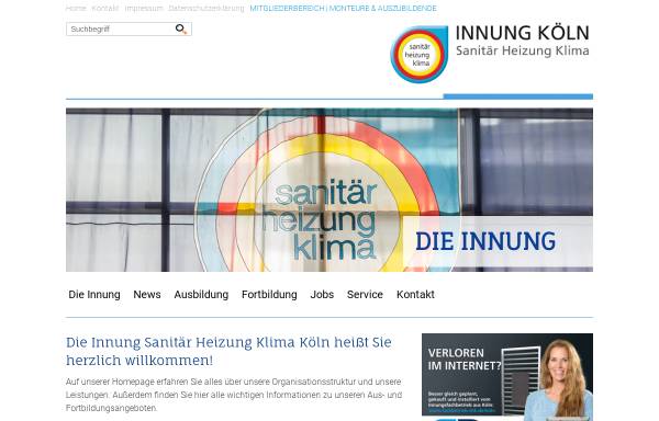 Vorschau von www.shk-innung-koeln.de, Innung Sanitär Heizung Klima Köln