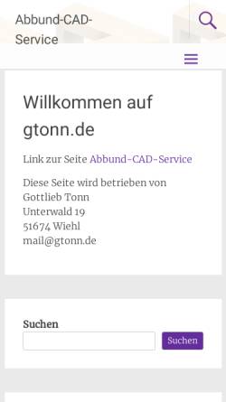 Vorschau der mobilen Webseite www.gtonn.de, Abbund-CAD-Service Gottlieb Tonn