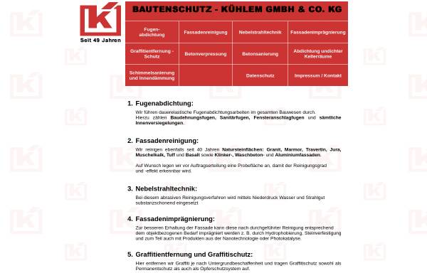 Vorschau von www.bautenschutz-kuehlem.de, Bautenschutz Kühlem GmbH