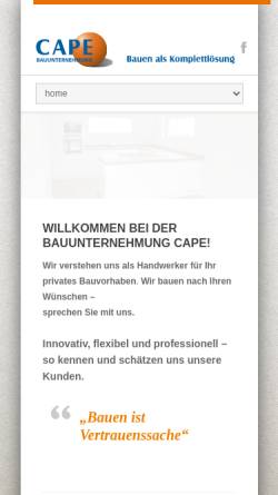 Vorschau der mobilen Webseite www.capebau.de, Cape OHG