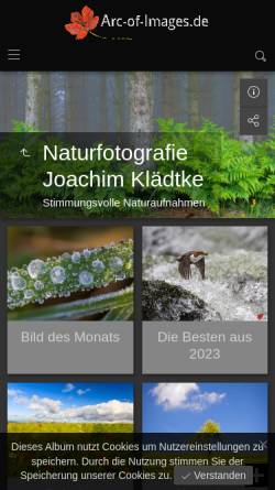 Vorschau der mobilen Webseite arc-of-images.de, Klädtke, Dr. Joachim
