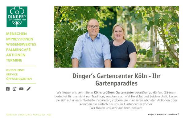 Vorschau von www.dingers.de, Dinger’s Gartencenter Köln