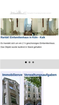 Vorschau der mobilen Webseite www.kiv-online.de, Kölner Hausverwaltung GmbH