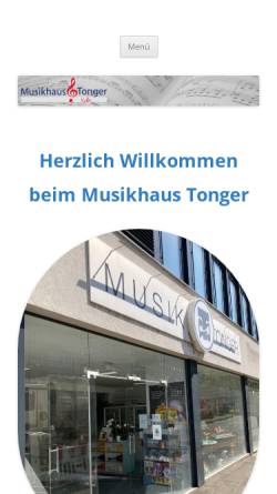 Vorschau der mobilen Webseite musik-tonger.de, Musikhaus Tonger