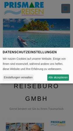 Vorschau der mobilen Webseite prismare-reisen.de, Prismare Reisebüro GmbH