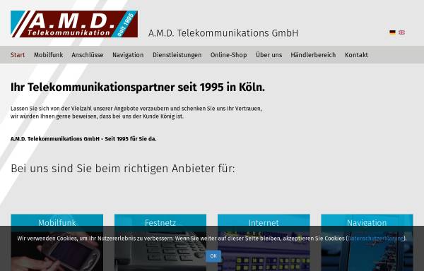 Vorschau von www.amd-gmbh.com, A.M.D. Telekommunikation GmbH
