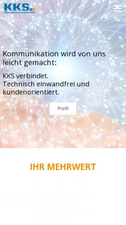 Vorschau der mobilen Webseite koeln-ks.de, Kölner Kommunikationssysteme