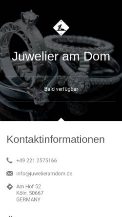 Vorschau der mobilen Webseite www.juwelieramdom.de, Juwelier am Dom