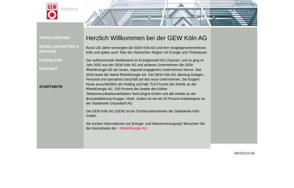 Vorschau von www.gewkoelnag.de, GEW Köln AG