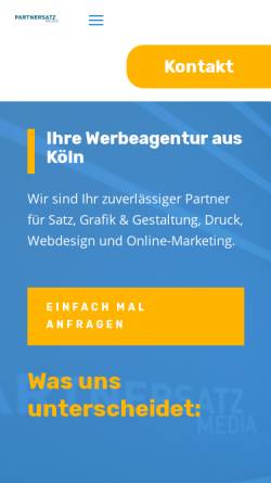 Vorschau der mobilen Webseite www.partnersatz-media.de, Partner Satz GmbH Medien- und Online-Dienste