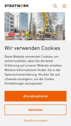 Vorschau der mobilen Webseite stadtwerk.winterthur.ch, Städtische Werke