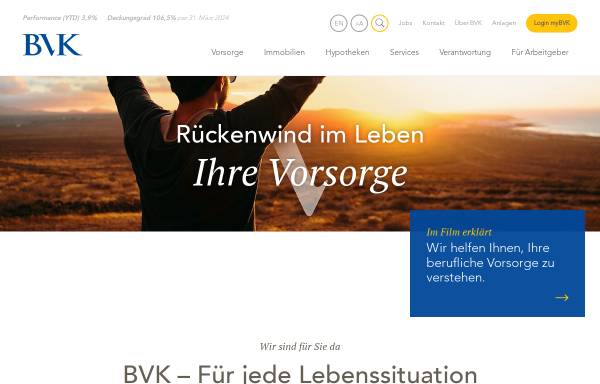 Vorschau von www.bvk.ch, Beamtenversicherungskasse