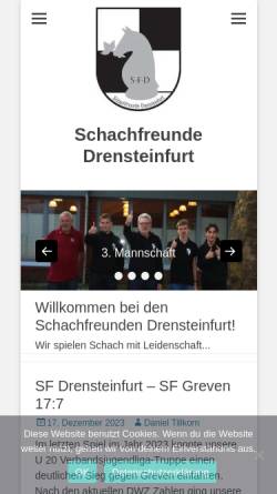 Vorschau der mobilen Webseite www.schachfreunde-drensteinfurt.de, Schachfreunde Drensteinfurt e. V.