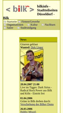 Vorschau der mobilen Webseite www.bilkinfo.de, Bilk Info