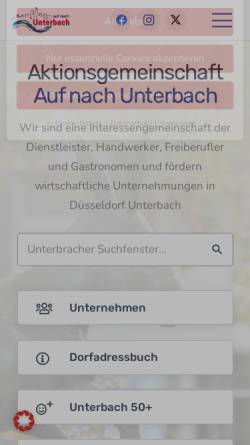 Vorschau der mobilen Webseite unterbach.de, Unterbach - Auf nach Unterbach