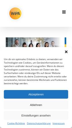 Vorschau der mobilen Webseite www.wipa.de, WIPA Schulverbund