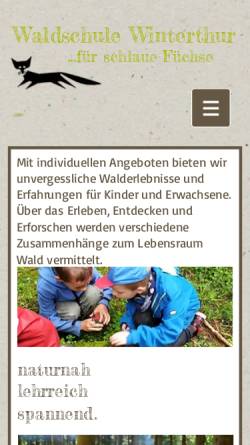 Vorschau der mobilen Webseite www.waldschule-winterthur.ch, Waldschule Winterthur