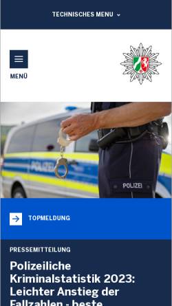 Vorschau der mobilen Webseite www.polizei.nrw.de, Polizeipräsidium Düsseldorf