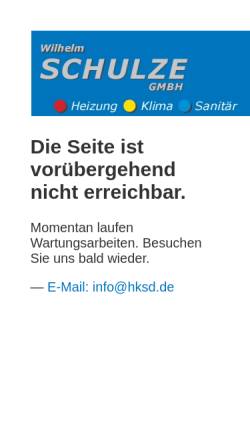 Vorschau der mobilen Webseite www.heizung-klima-sanitaer-duesseldorf.de, Wilhelm Schulze GmbH