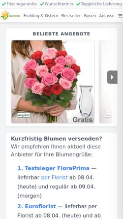 Vorschau der mobilen Webseite blumenmeuser.de, Blumen Meuser