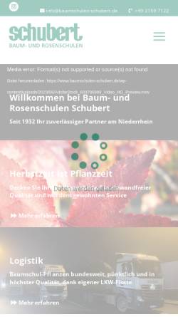 Vorschau der mobilen Webseite www.baumschulen-schubert.de, Schubert Baum- und Rosenschulen