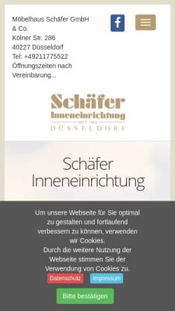 Vorschau der mobilen Webseite www.schaefer-inneneinrichtung.de, Schäfer Inneneinrichtung