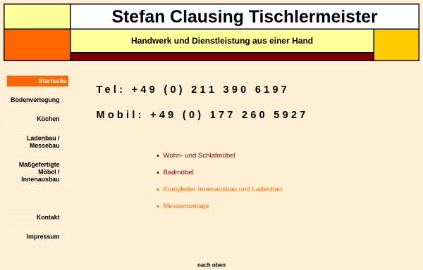 Vorschau von www.tischlermeister-clausing.de, Tischlermeister Stefan Clausing