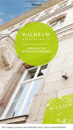 Vorschau der mobilen Webseite www.wilhelm-rae.de, Wilhelm Rechtsanwälte