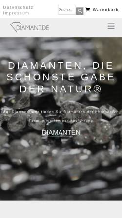 Vorschau der mobilen Webseite www.diamant.de, Maisenbacher Diamantengroßhandel