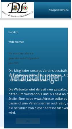 Vorschau der mobilen Webseite www.duerer-philatelisten.de, Dürer-Philatelisten e.V.