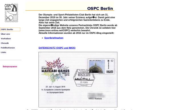 Vorschau von www.imos-online.net, Olympia- und Sportphilatelisten-Club Berlin (OSPC)