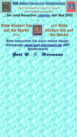 Vorschau der mobilen Webseite www.phila-gert.de, 150 Jahre Deutsche Briefmarken