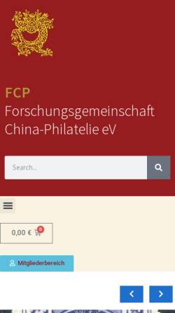 Vorschau der mobilen Webseite www.forge-china.de, Forschungsgemeinschaft China-Philatelie e.V. (FCP)
