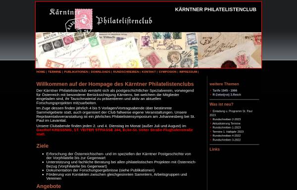 Vorschau von www.kaerntner-philatelistenclub.at, Kärntner Philatelistenclub