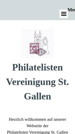Vorschau der mobilen Webseite www.phvsg.ch, Philatelistenvereinigung St. Gallen