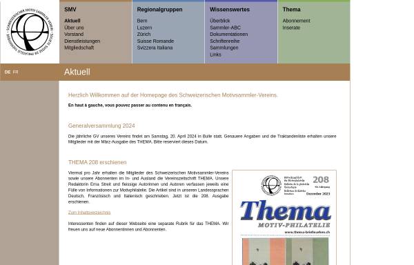 Vorschau von www.thema-briefmarken.ch, Schweizerischer Motivsammler-Verein